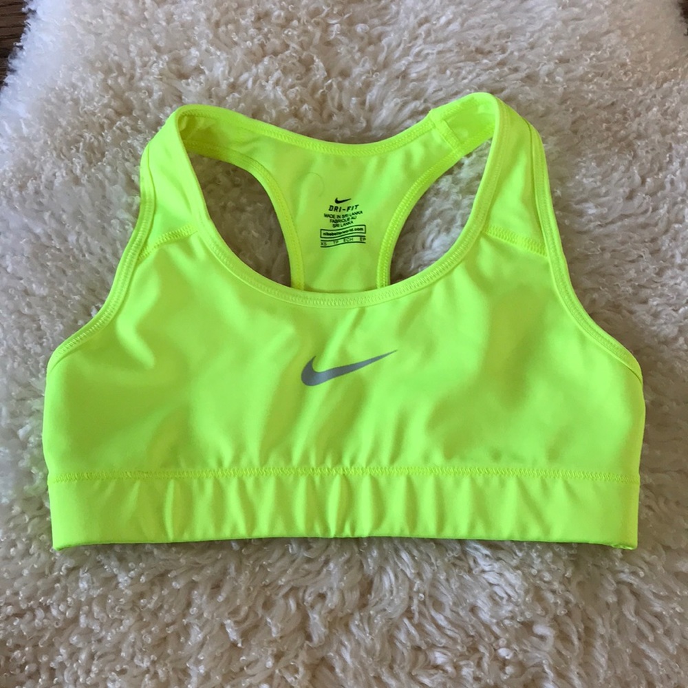 Nike sports bra in neon yellow